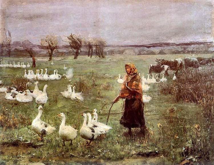 Teodor Axentowicz The Goose Girl. china oil painting image